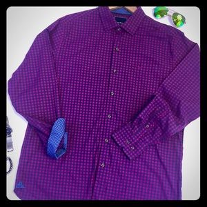 Mens Tommy Bahama L Violet Plaid Pima Cotton NWT